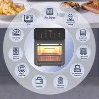 Four à friture sans huile électrique 10L avec chauffage 3D, protection contre la surchauffe, design carré moderne, multifonction