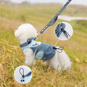 Warm <strong>Dog</strong> Winter <strong>Coat</strong> <strong>with</strong> Built in Leash Ring, Adjustable Drawstring Windproof Puppy Vest, Comfort Two <strong>Leg</strong> <strong>Dog</strong> Jacket - Product Image 5
