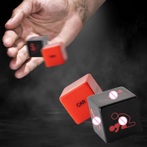 Yun 2cm rouge et noir combinaison anglais Couple <span class=keywords><strong>Action</strong></span> dés amusant en plastique et acrylique carré jeu fournitures avec Logo personnalisé - Product Image 4