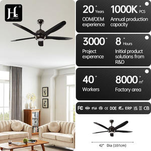 Ventilador de Techo Moderno Inteligente de Perfil Bajo de 52 Pulgadas con Luz LED, 5 Aspas, Motor de CC para Ventilación Interior y Exterior, Color Negro - Product Image 5