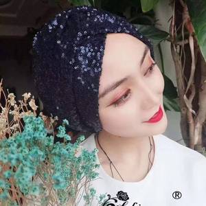 Luxury Headscarf Elegant Ethnic Glittering Floral Fashion Muslim Women's <b>Hat</b> - Product Image 1