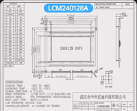 Modul Layar LCD Industri Tahan Suhu Luas 240x128 Titik untuk Perangkat Elektronik