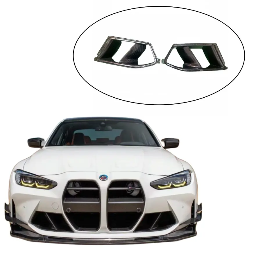 Para BMW M3 G80 M4 G82, parachoques delantero de fibra de carbono seco, ventilación de aire, kit de carrocería de modificación de coche, accesorios de parachoques delantero