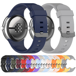 Bracelet de montre en silicone de couleur unie réglable pour Google Pixel 3 45 mm, bracelet de sport souple à double boucle - Product Image 4