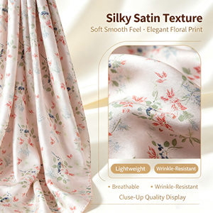 Wholesale Satin Silk Floral Print 70*180Cm <b>Large</b> Size Women Long Shawl Multi-Use Neck <b>Scarf</b> Fashion Gift for Ladies - Product Image 3