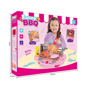 Pretend Barbecue Play Game Toy For Child Electric Barbecue Toy With 7P