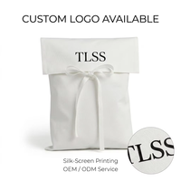 Pochette de rangement pour vêtements en coton sergé blanc de luxe, personnalisée avec logo imprimé, pour voyage, cadeau, ou sac anti-poussière en forme d'enveloppe