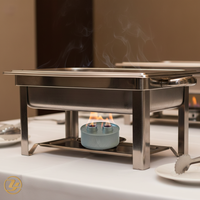 Kaleng Bahan Bakar Chafing Bulat Sekali Pakai dari Plat Timah, Wadah Bahan Bakar Berlapis Pernis dengan Cetak Kustom untuk Katering