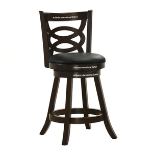 Sgabello Girevole Nero e Cappuccino per Bancone, per Sala da Pranzo, Design Moderno Contemporaneo, Materiale in Legno - Product Image 1