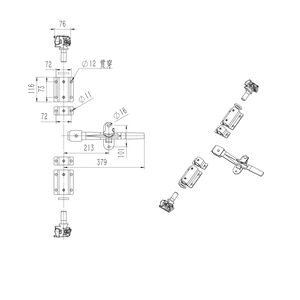 Kẽm-mạ 34mm tiêu chuẩn vận chuyển container Cửa Khóa bánh xe tải phía sau cửa thanh khóa Bộ - Product Image 6