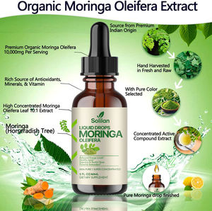 Жидкие капли с экстрактом листьев органической моринги (Moringa Oleifera) от производителя OEM, для улучшения здоровья и энергии, с экстрактом корня куркумы. - Product Image 6