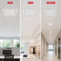 Diffuseur d'air en acier 24x24 pouces à 4 voies avec noyau fixe à 3 cônes pour plafond en T et mur latéral, ventilation commerciale CVC