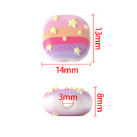 Perles acryliques de 14 mm imprimées et gaufrées en forme de mini chignon, perles créatives pour la fabrication de sangles de téléphone, breloques de sac, breloques de voiture et accessoires de porte-clés