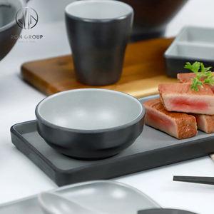 <span class=keywords><strong>Vaisselle</strong></span> en gros assiettes de chargeur rectangulaires assiette de service à pizza noire assiette de mélanine noire snack sushi - Product Image 4