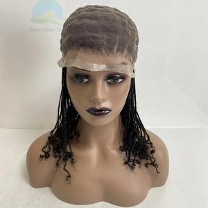 Pelucas de cabello trenzado africano transparente suizo <span class=keywords><strong>HD</strong></span> encaje indio Remy pre estilo trenzado pelucas de cabello humano pre arrancadas - Product Image 4