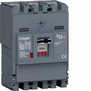 HCT200AR ปรับแต่งได้ด้วยสวิตช์ตัดวงจร Hagers รุ่น h3+ P250 3P 200A - Product Image 1