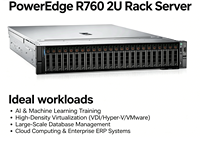 Serveur Rack 2U PowerEdge R760 avec Processeur Xeon Scalable, 16 Go de RAM, 1 To de Stockage, Prise en Charge NAS/GPU, Garantie 3 Ans, 4800 MT/s, En Stock