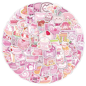 <strong>Preppy</strong> Kawaii Aesthetic Cartoon Pig <strong>Sticker</strong> Pack Pink PVC Waterproof Die Cut Decorations Glitter Vinyl Printed Offset Printing - Product Image 2