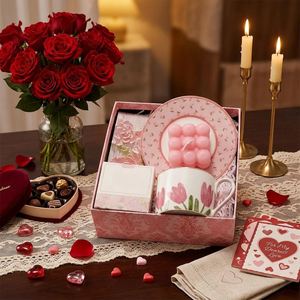 Promotional Ceramic Cup Plate and Scented Candle <b>Gift</b> Set for Corporate Women Employee Appreciation Trade Show Giveaway - Product Image 4