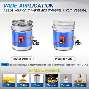 Calentador de tambor de silicona de 120 V y 800 vatios con banda aislante para bidones de 5 galones y controlador de temperatura - Product Image 6