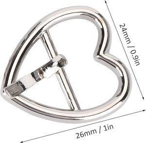 Piece Metal Heart Shaped <b>Roller</b> Buckles Single Prong Belt Buckle Hardware For DIY <b>Bags</b> Straps Accessories - Product Image 2