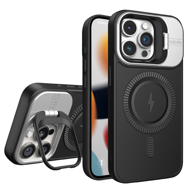 Premium Matte Magnetic Phone Case for iPhone 16 15 14 13 12 11 Pro Max 16 Plus With Hidden Lens Bracket Silicone Soft Cover