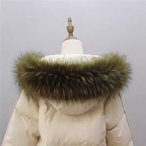 Invernale con collo in pelliccia di vera volpe da donna cappuccio lungo cappotto grande procione - Product Image 6