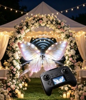 Drone papillon volant d'extérieur pour jardin, ornements lumineux LED bioniques à ailes battantes pour patio, soirées, mariages, décorations de fête du Nouvel An