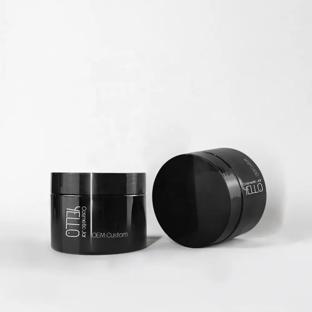 Stock disponible 120G 200G 250G vide rose noir cheveux masque visage crème baume à lèvres Pet conteneur cosmétique pot en plastique avec couvercle