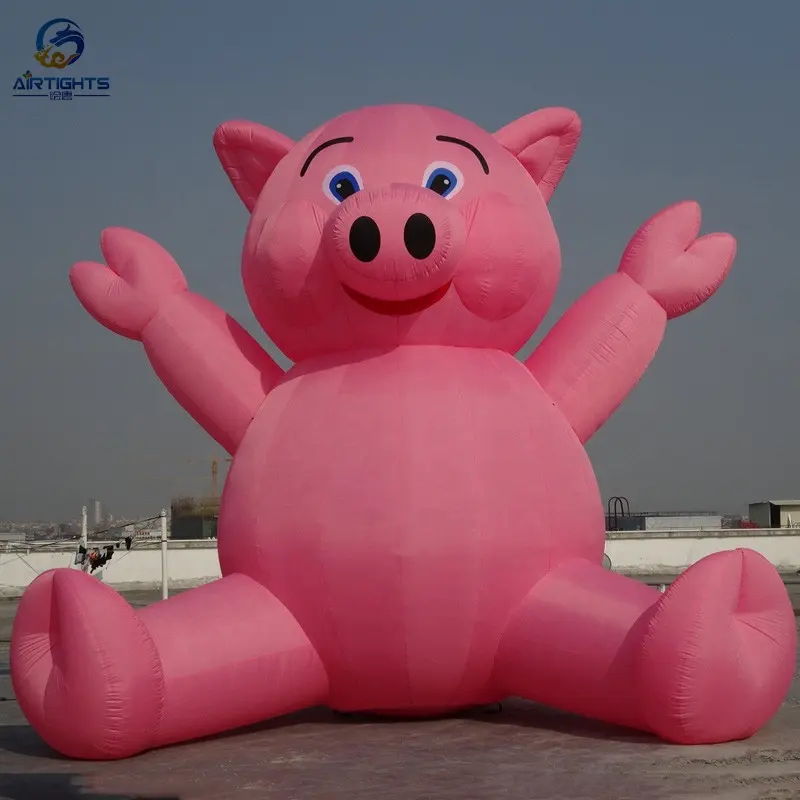 Bán Tốt Nhất Đáng Yêu Khổng Lồ Ngồi Màu Hồng Inflatable Dog Balloon Cho Các Hoạt Động