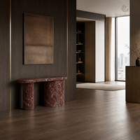 Table console en pierre naturelle personnalisée, double monolithe, pour projets d'hôtels et de villas