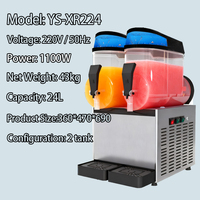 Machine à slush commerciale en acier inoxydable à double réservoir 220V, comptoir, facile à utiliser pour les magasins de proximité, les fêtes, nouveau style