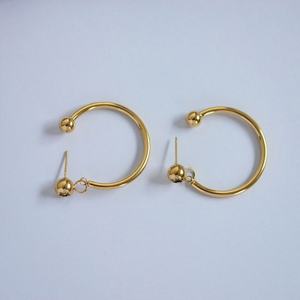 Aretes de Acero Inoxidable Personalizados al por Mayor, Resistentes al Agua, Chapados en Oro de 18k, Aretes de Aro Finos para Mujeres y Adolescentes - Product Image 2