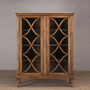 Vitrinas de Madera con Puerta de Cristal, Estantería de Madera Maciza para Libros, Decoración de Cocina y Hogar - Product Image 3