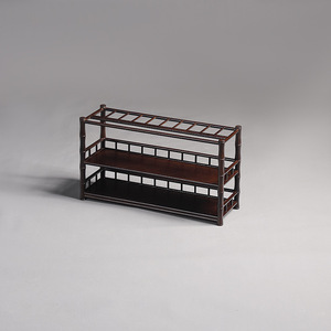 ชั้นวางถ้วยชาไม้ไผ่สามชั้นพร้อมขาตั้งสำหรับจัดแสดงชุดน้ำชาและตากแห้ง สีดำทรงสี่เหลี่ยม คุณภาพชั้นหนึ่ง - Product Image 2