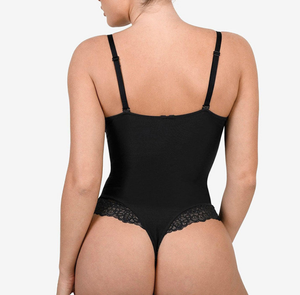 Kadınlar derin <span class=keywords><strong>V</strong></span> boyun Bodysuit üst <span class=keywords><strong>v</strong></span>ücut dantel Bodysuit Shapewear seksi şekillendirici sutyen ile - Product Image 5