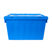 Boîtes en plastique robustes bacs empilables avec couvercles conteneurs de stockage emboîtables conteneur à couvercle attaché caisses en plastique