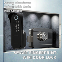 Serrure de porte intelligente en aluminium avec déverrouillage à distance, compatible Tuya WiFi TTlock Cloud, en alliage d'aluminium, reconnaissance faciale et empreinte digitale
