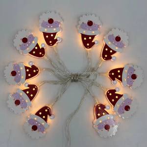 Guirnalda de Luces LED con Cabeza de Santa Claus de Metal Blanco Cálido de 10L, Decoración Navideña para el Hogar, Jardín, Patio, Fiestas - Product Image 1