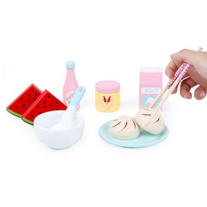 Nuovo arrivo 18 pezzi <span class=keywords><strong>cucina</strong></span> per la colazione finte giocattoli in legno Set divertente 18 pezzi giocattoli per bambini - Product Image 4