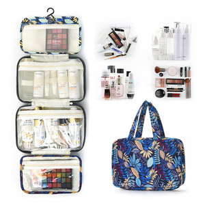 Bolsa de Cosméticos Resistente al Agua con Separación para Artículos Húmedos y Secos, Diseño Colgante, Plegable en Cuatro Partes, Portátil, para Viajes y Baño - Product Image 3