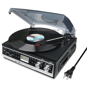 Système de lecteur de disques vinyles tout-en-un en gros avec tourne-disque, lecteur de cassettes, radio FM PLL, encodage MP3 USB/SD, <span class=keywords><strong>Bluetooth</strong></span> en option - Product Image 1