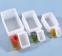 Moule en silicone rectangulaire pour résine époxy cristalline DIY, ensemble de moules pour ornements, outil pour fleurs séchées, pour créer de magnifiques arrangements