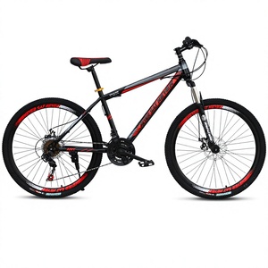 Vélo de montagne pour adultes avec suspension avant, 21-24 vitesses, freins à double disque, <span class=keywords><strong>cadre</strong></span> en <span class=keywords><strong>acier</strong></span> à haute teneur en carbone, vélo de cross-country de <span class=keywords><strong>26</strong></span> <span class=keywords><strong>pouces</strong></span> - Product Image 1