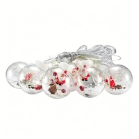 Guirlande lumineuse de Noël en forme de boule à vœux, Père Noël, rideau de lumières féeriques, fil de cuivre, pour mariage, fête, décoration intérieure