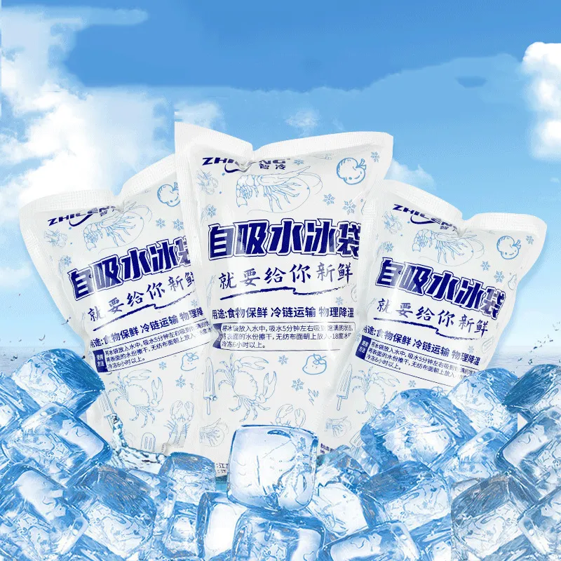 Manufacturers Custom Disposable Ice Bag Refrigerated Self-Absorbing Water Ice Cold Packs