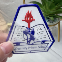 Nouveau design d'étiquette patch 3D logo en relief personnalisé haute température marquage à chaud TPU découpé au laser étiquette de vêtements en rouleau