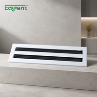 Diffuseur linéaire à fentes en aluminium de type griffe, pré-encastré, réglable, pour plafond CVC, pour climatisation centrale, invisible