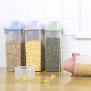 Récipient hermétique transparent à clipser pour céréales entières et nourriture pour chiens, conteneur de stockage anti-humidité avec tasses doseuses - Product Image 4