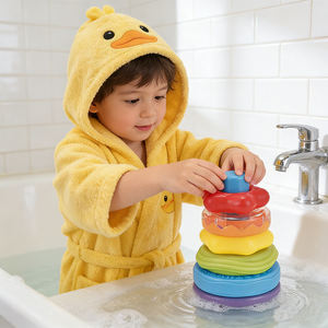 Livraison rapide MY TOYS Step Step Open Ended Sensory Stimulating Rainbow Stacking Circle Press Spray Water Floating Bath Toy - Product Image 2